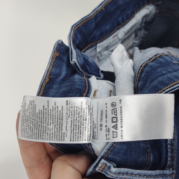 Old Navy Rockstar Mid Rise Skinny Blue Distressed Jeans Size 4 - Picture 10 of 10